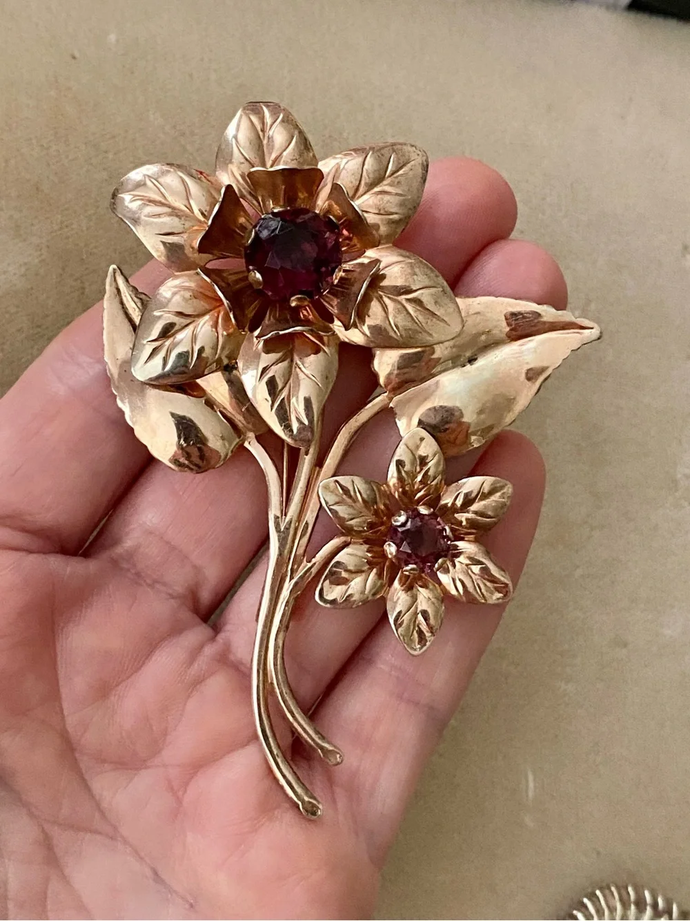 1940’s Sterling Silver Flower Brooch 925